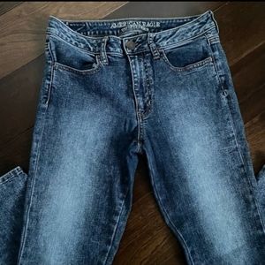American Eagle Outfitters Acid Wash Hi Rise Jegging Crop Skinny Zipper Jeans 6